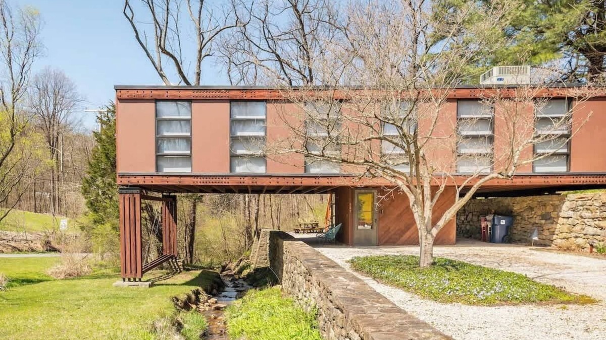 Wernersville House | Mid Century Modern Getaway with secluded hot tub and fire pit.