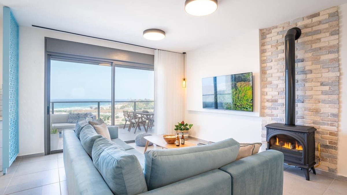 Nahariya Apartment | Mini Penthouse 3BR | Huge Balcony | Open SeaView