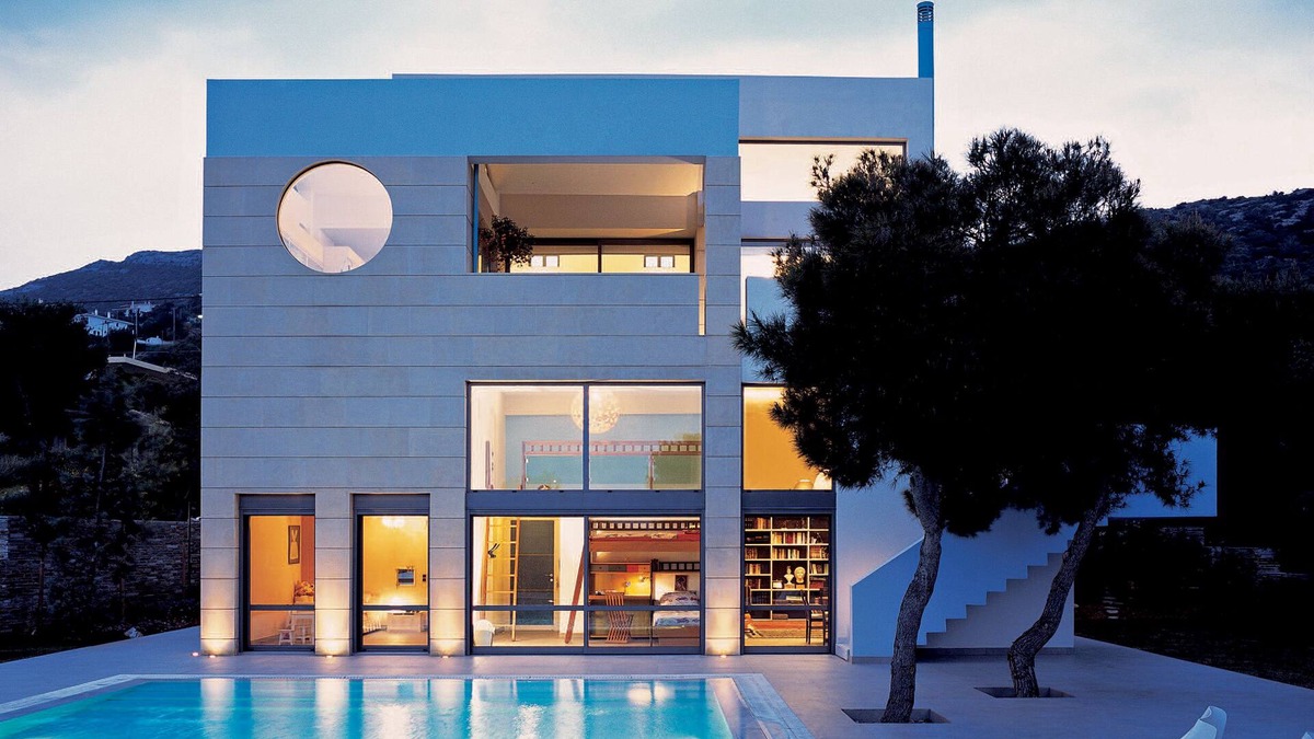 Markopoulo Mesogaias Villa | Minimal Blue Villa, Polytechnic Settlement, East Attica, Greece