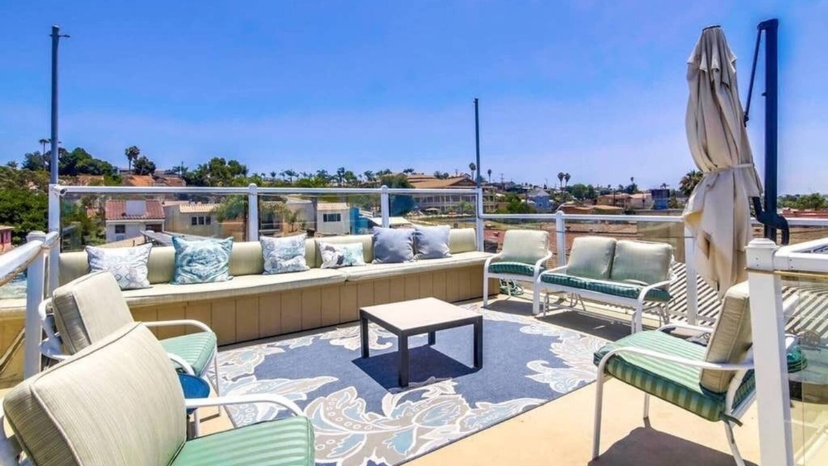 Bay Park Condo | Mission Bay Studio w Ocean Views from Rooftop Deck