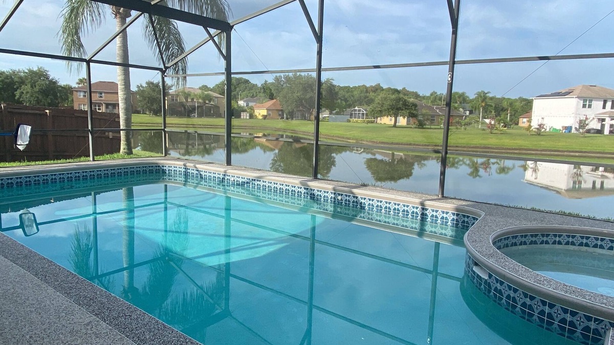 Crescent Lakes Villa | Modern 5 bedroom villa with private pool/lake view/30 mins from Disney
