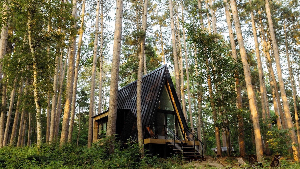 Hackensack Cabin | Modern A Frame Cabin on Private Nature Lake