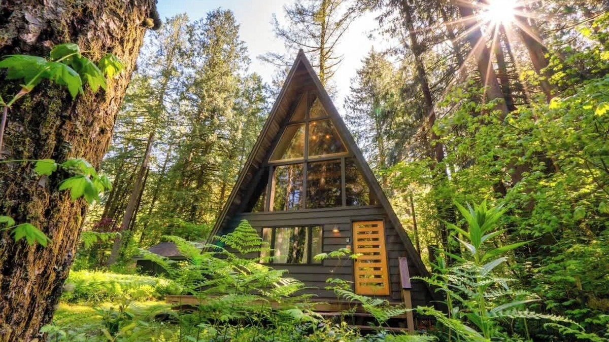 Mount Hood Village Cabin | Modern A-Frame Hot Tub Forest Escape