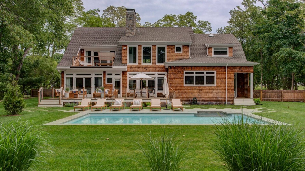 North Haven House | Modern Coastal Farmhouse style home with a private pool, open-floor plan,.