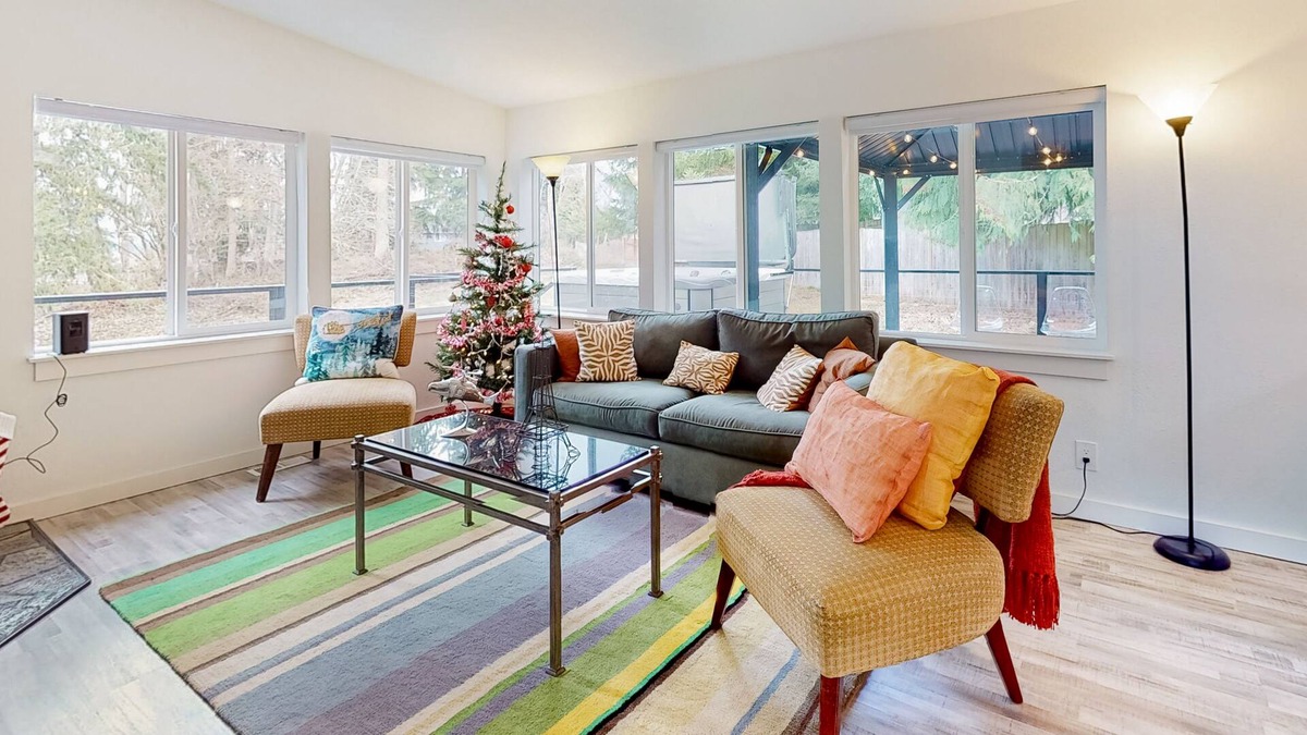 Marysville House | Modern dog-friendly home with private hot tub, fantastic deck, & woodstove