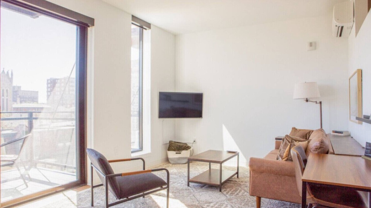 Yankee Hill Apartment | Modern East Side 1BR Apt with Balcony, Pool, and Gym
