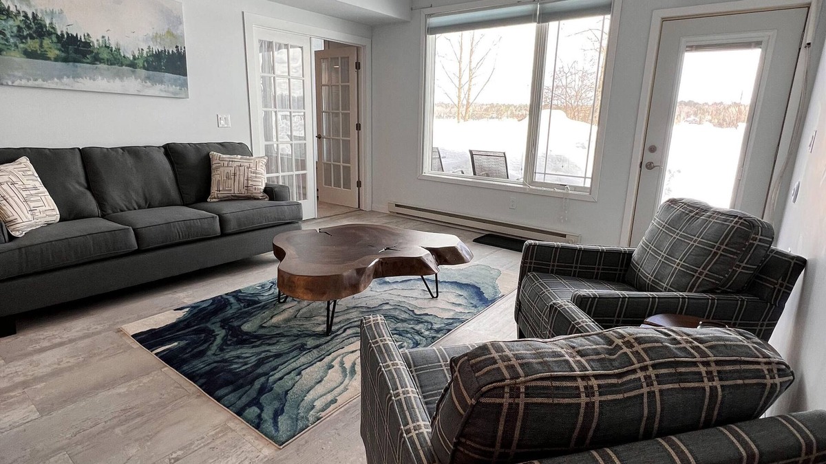 Solon Springs Apartment | Modern Lakeside Condo: Scenic Views & Abundant Amenities Await