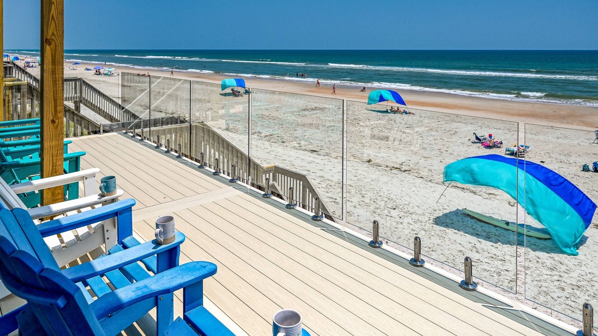 North Topsail Beach House | Modern & luxe beachfront home with private access, amazing views, decks, dogs OK