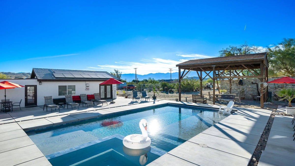 Desert Hot Springs House | Modern Ranch House~Great for Big Groups! Salt Water Pool + Spa