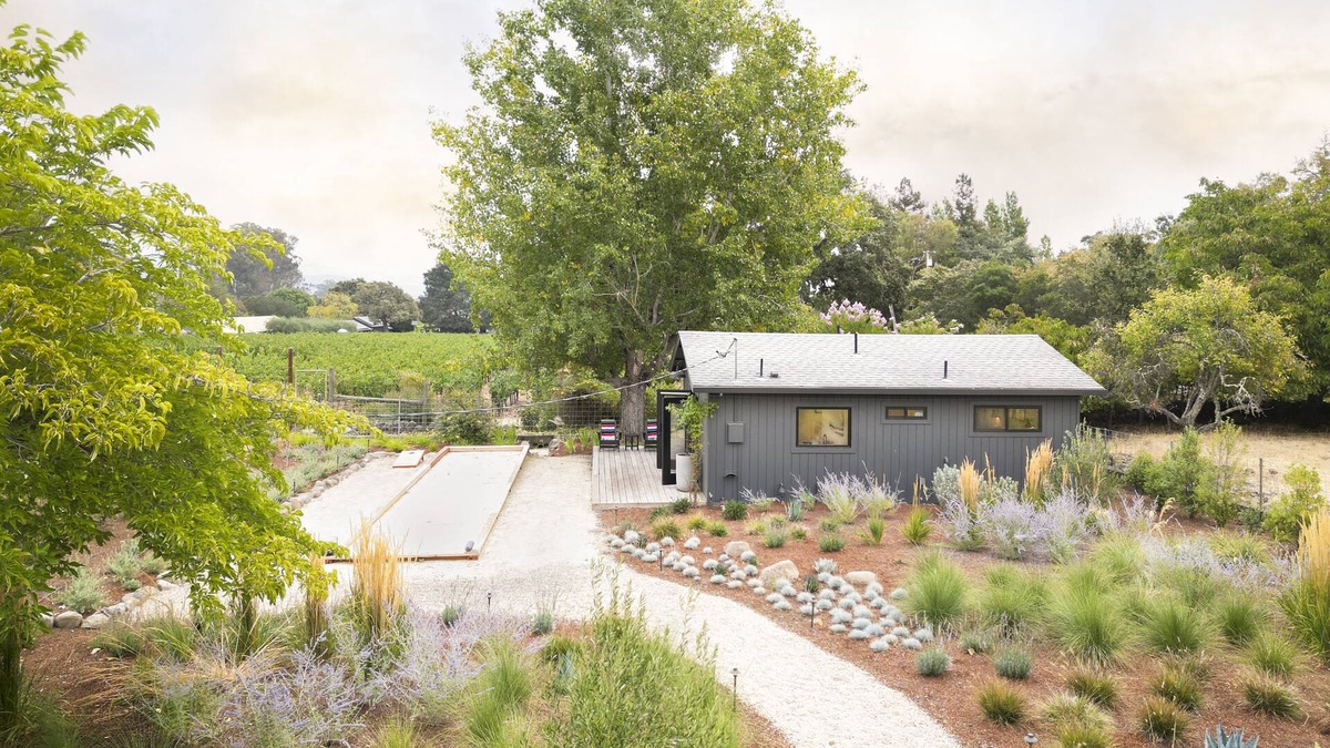 Sonoma Cottage | Modern Sonoma Farmhouse on Vineyard w Deck + Bocce Court