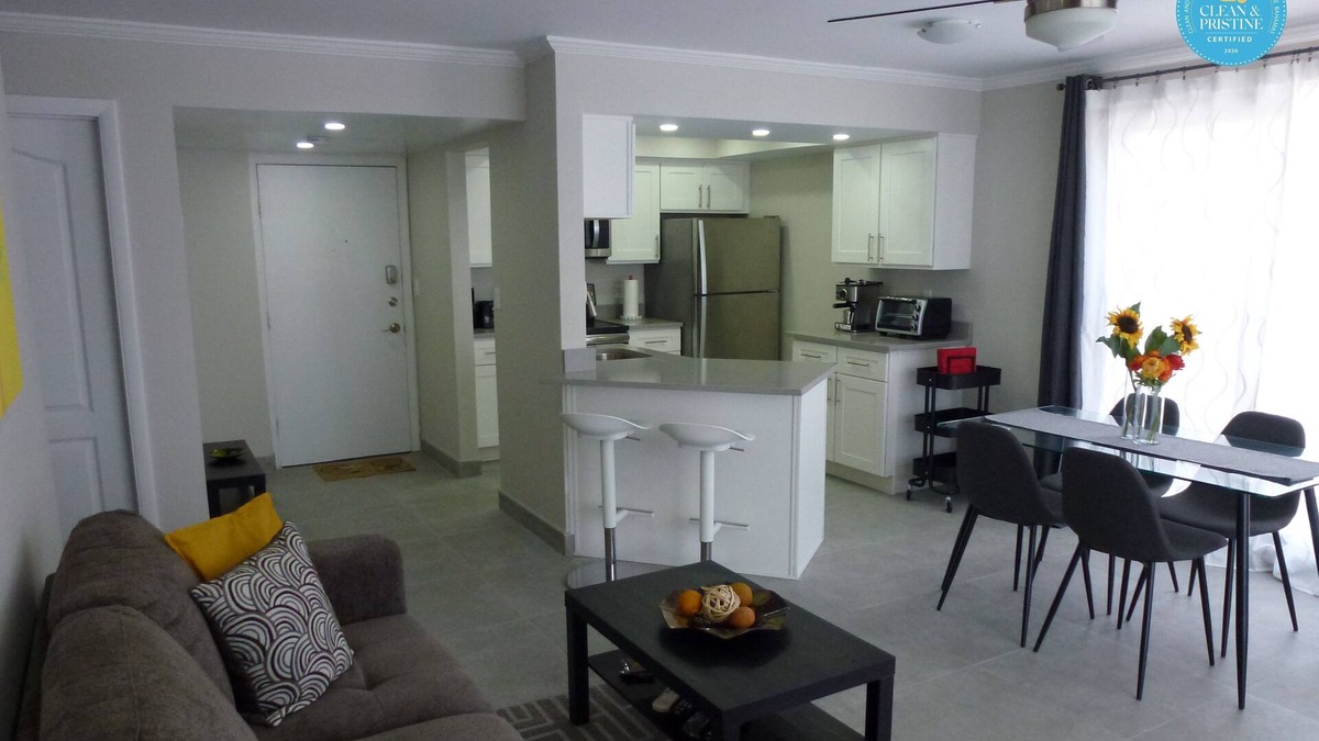 Williams Town Condo | Modern Two Bedroom with Spacious Living room on a Private Beach