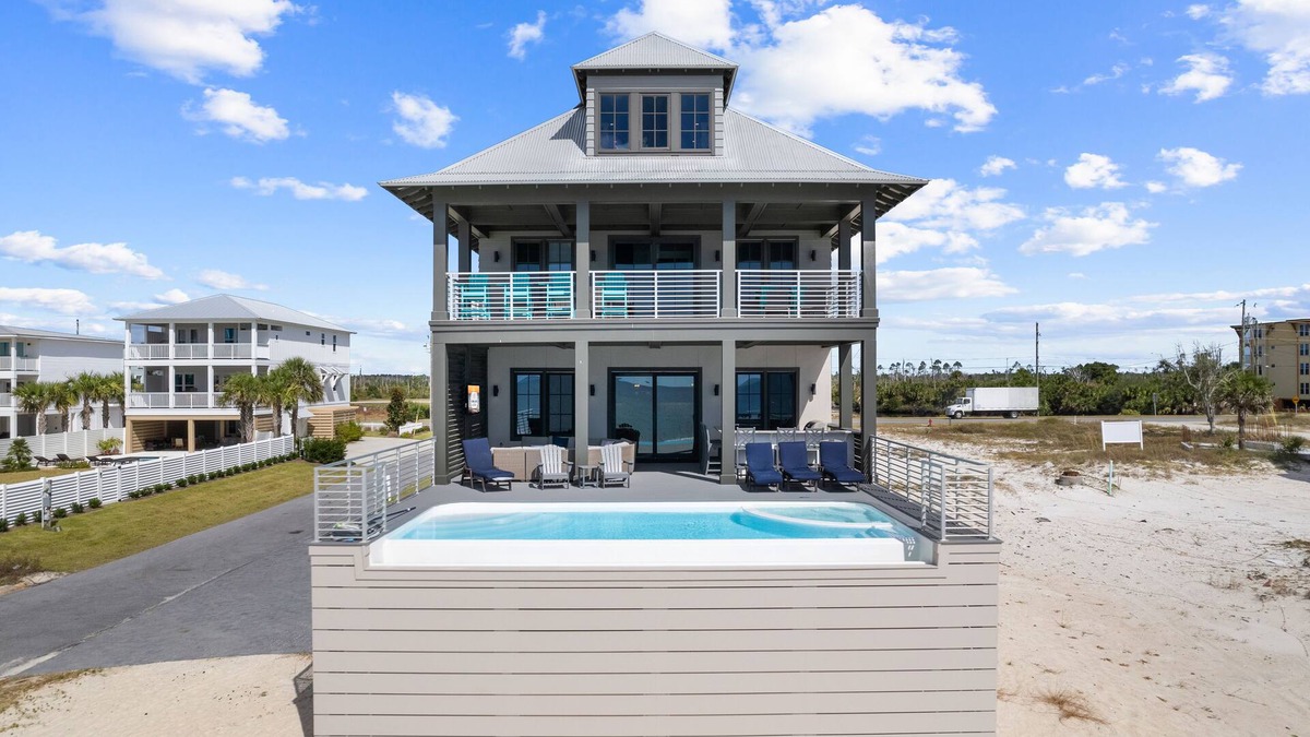 Mexico Beach House | Mojo Risin: Massive Beachfront MB Home- Amazing Outdoor Space & Pool, Sleeps 21