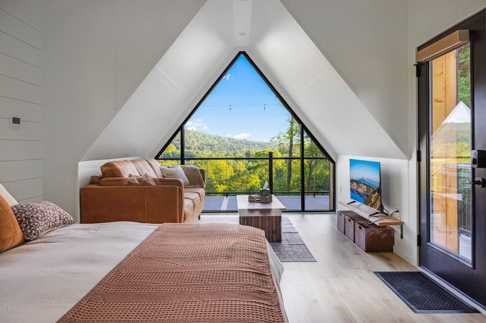 Shippenville Cabin | Moonlight Ridge | A-Frame, Hot Tub, & Fire Pit with Views!