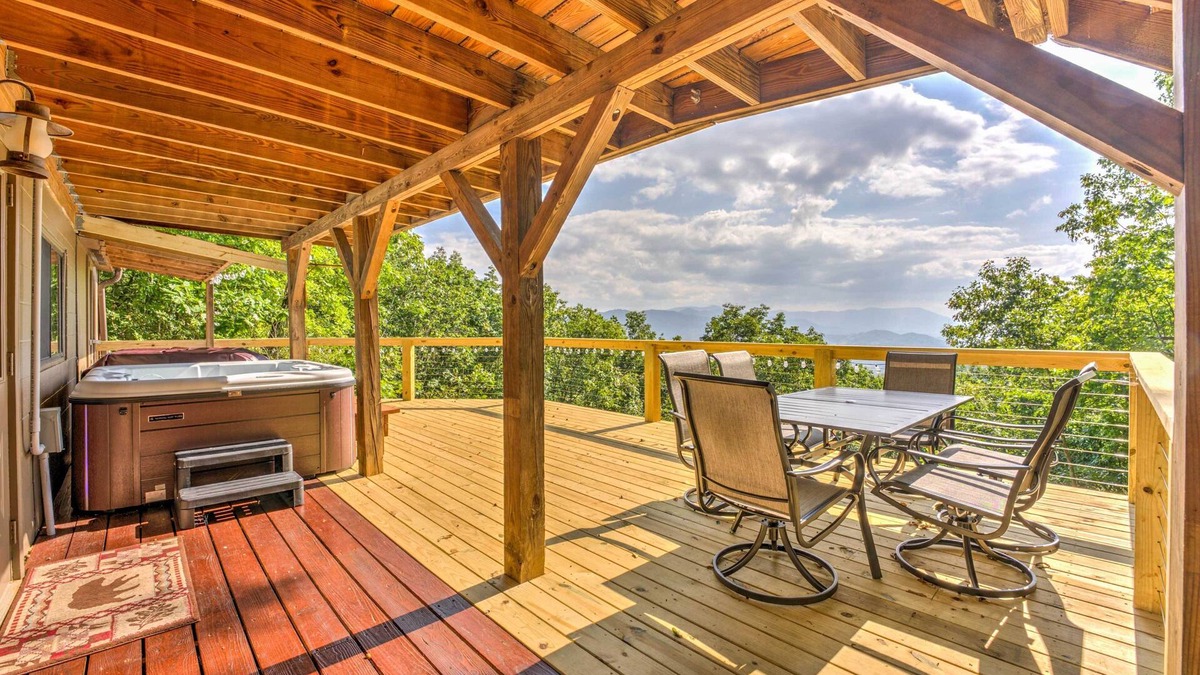 Clyde Cabin | Mountain View Cabin w/Hot Tub: 27 Mi to Asheville