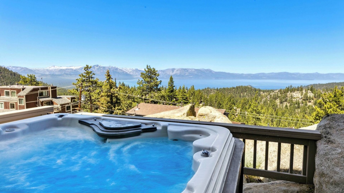 Tahoe Village House | MV55 Lakeview townhome on the Ridge with Hot tub