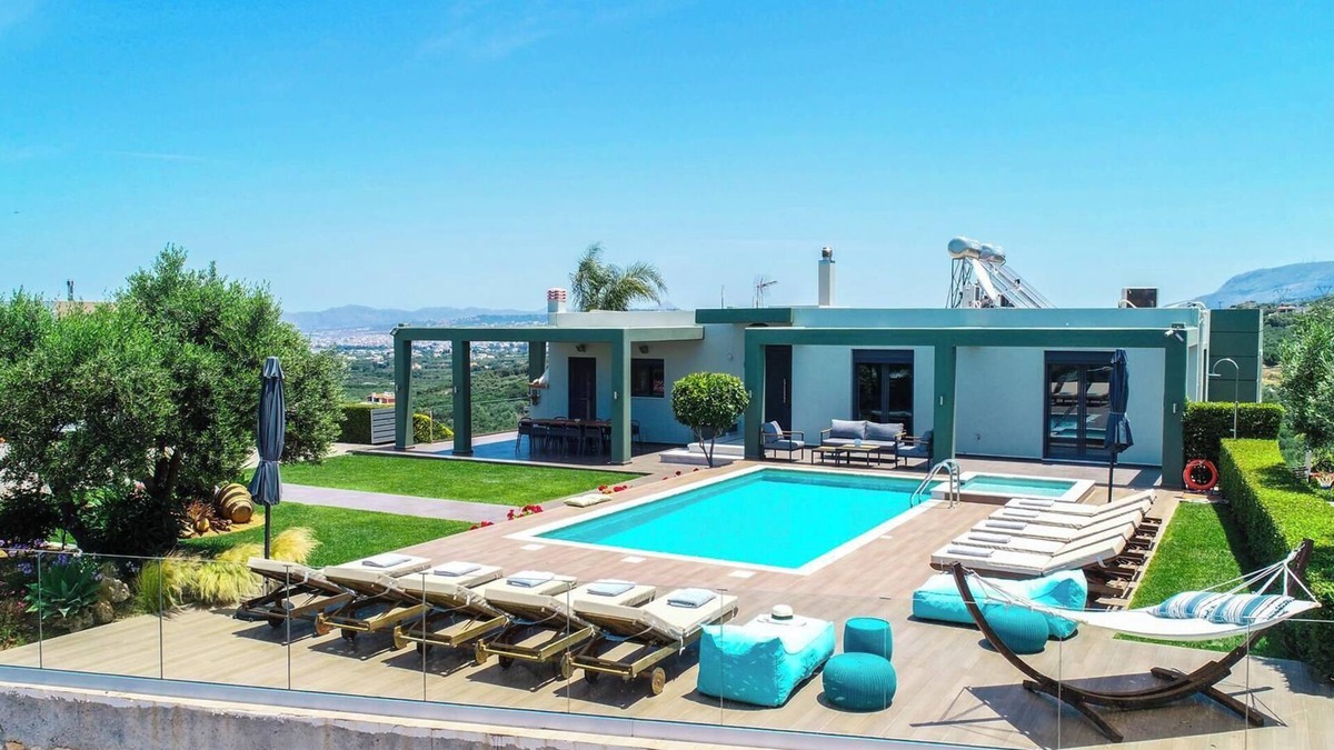 Agia Villa | MythicOlive one floor Private Pool villa with playground