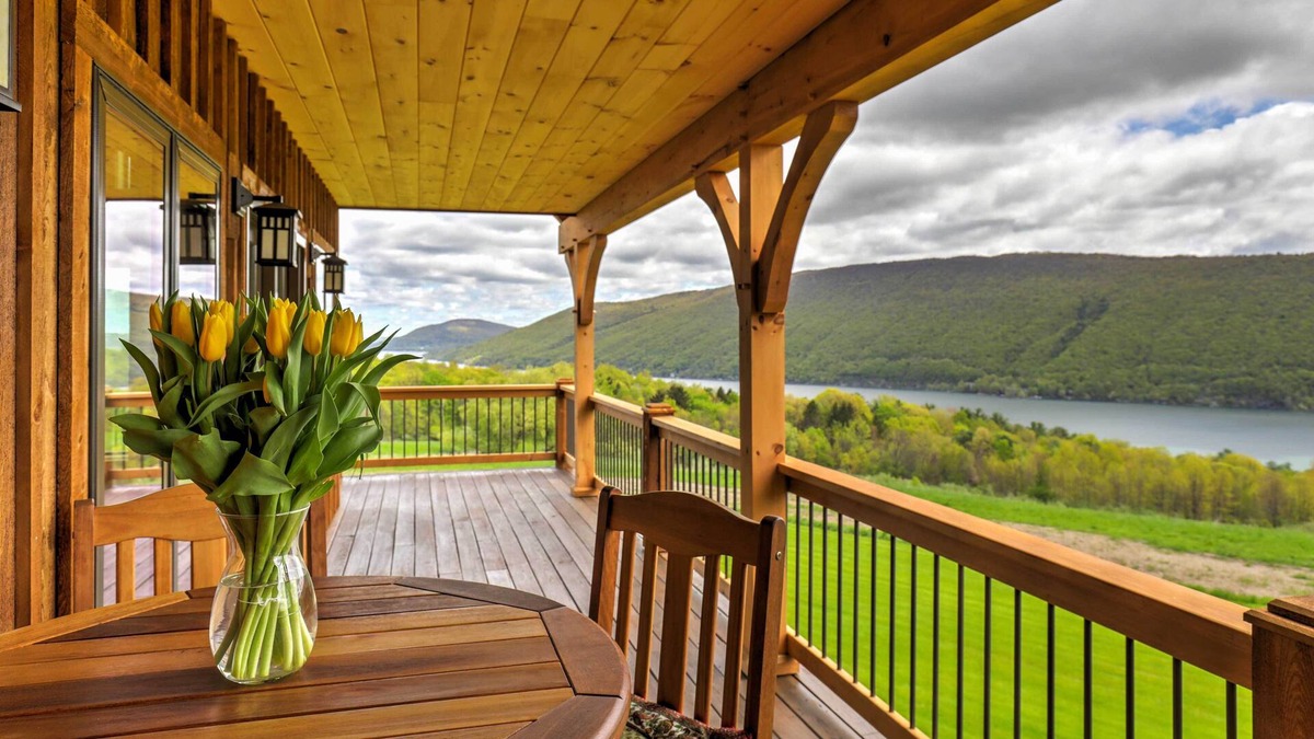 Naples Cabin | Naples Cabin w/Lake Views & Wraparound Deck!