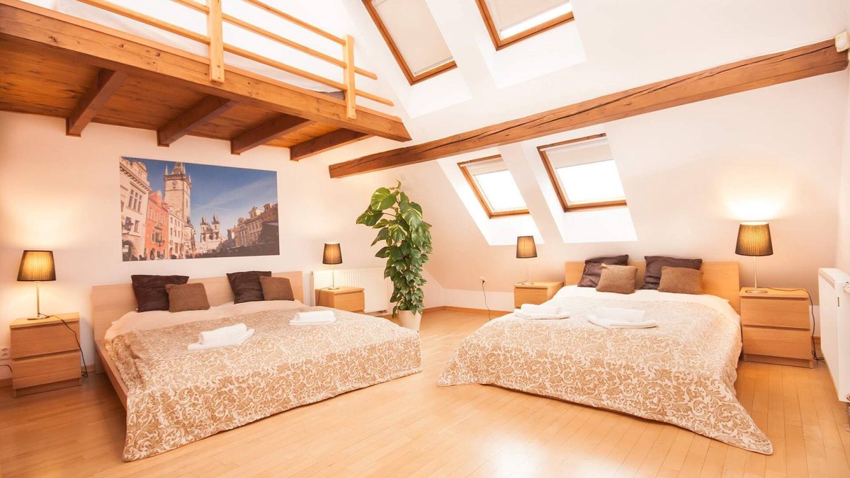 Stare Mesto Apartment | Narodni Loft 3BR, 2BA Penthouse Apartment with Fireplace in Prague Old Town