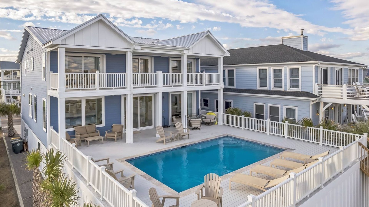 Kure Beach House | nBrand NEW luxury oceanfront, panoramic ocean views,8 bedrooms, private pool