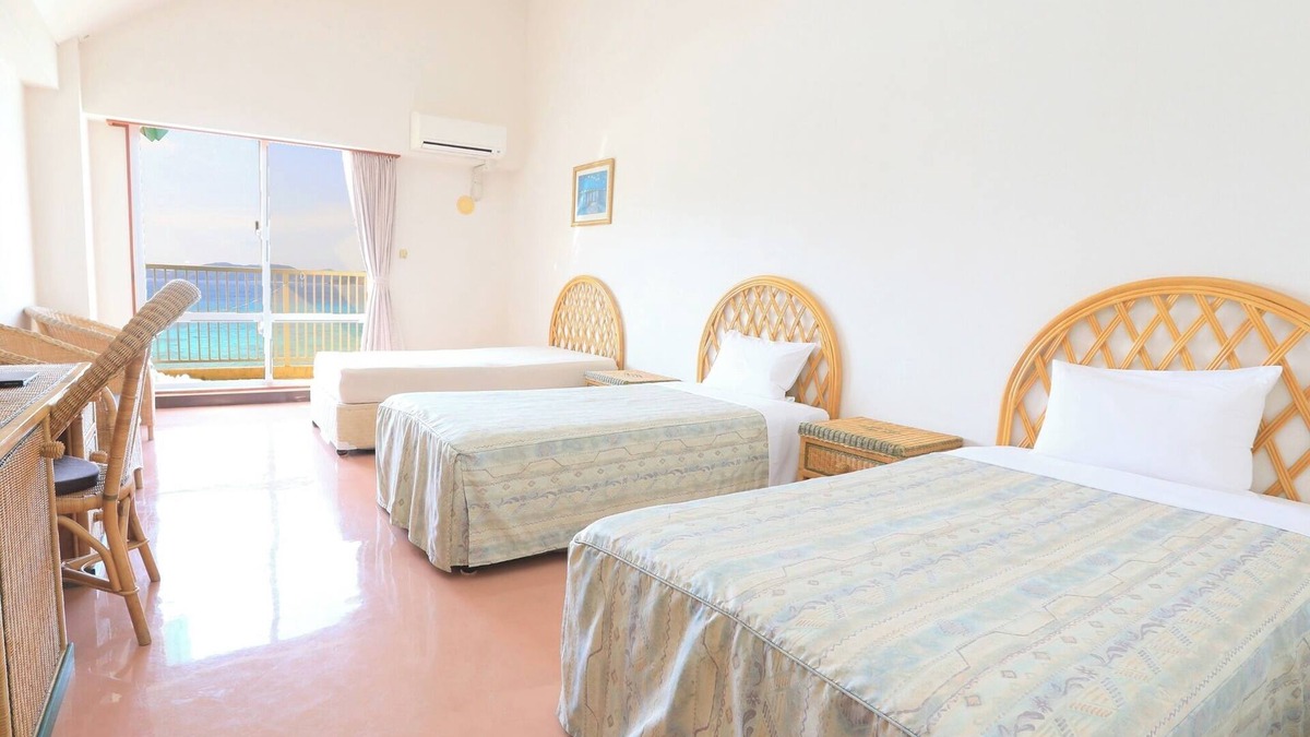 Tokashiki Hotel | New building ocean view western style triple room with unit bath Dinner and breakfast/Shimajiri-gun Okinawa