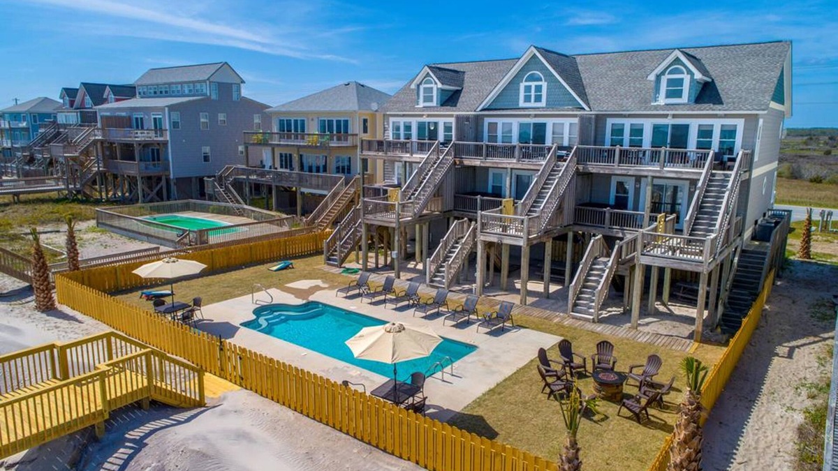 North Topsail Beach House | NEW Management in 2025! Oceanfront triplex with pool & private beach access