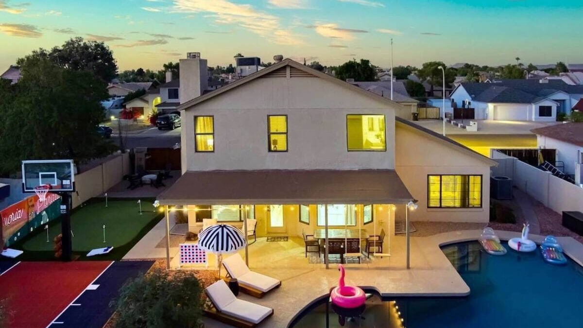 Peoria House | NEW Sportscourt|Huge Pool|Gameroom|Peoria Paradise