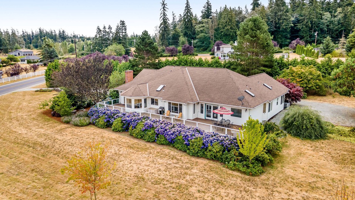 Camano Island House | Newly updated home with sweeping cascade views, gas grill, WiFi & lush acreage