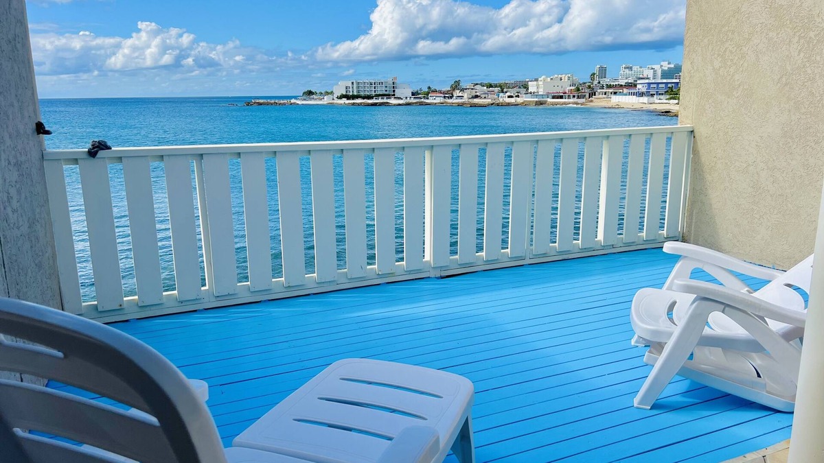 Maho Apartment | Nice and cozy ocean front studio with private terrace. Short walk to beaches.