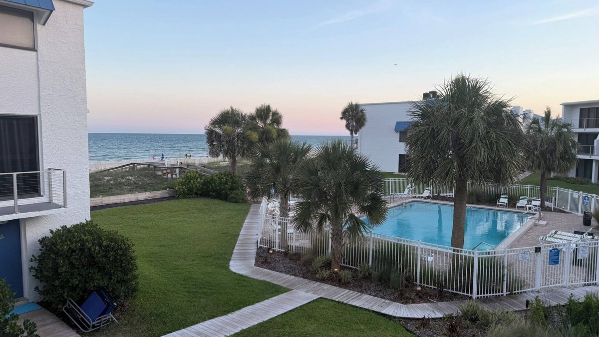St. George Island Condo | No Road between you and the beach !