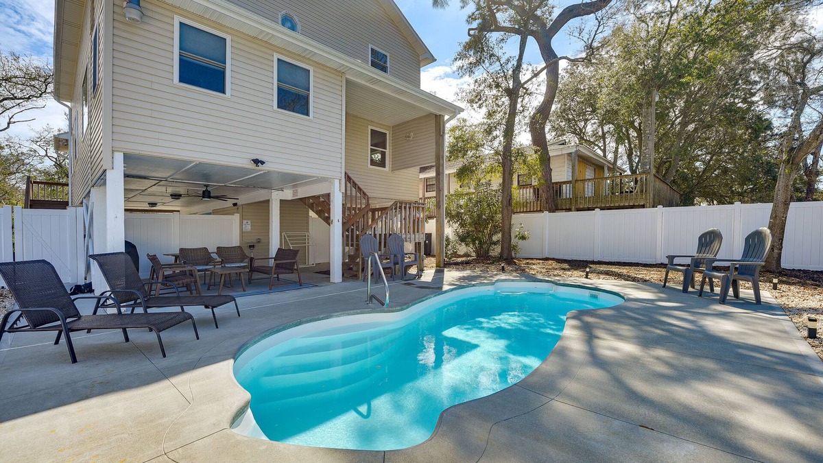 Tranquil Harbour House | Oak Island Home w/Pool: Walk to Long Beach!