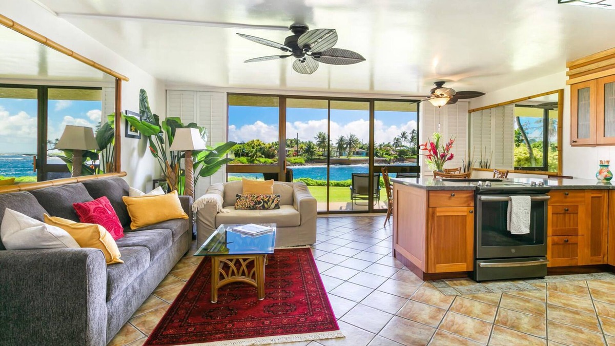 Poipu Condo | Ocean Front Luxury Condo - Relaxing Comfort