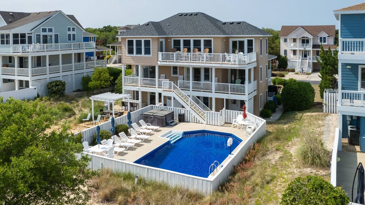 Duck Cottage | Ocean Journey 7B/9B Pool, Hot tub, Walk to Beach in the Heart of Duck
