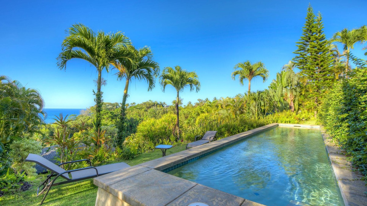 Kalihiwai House | Ocean View Estate w/AC & Pool, Close To Beach