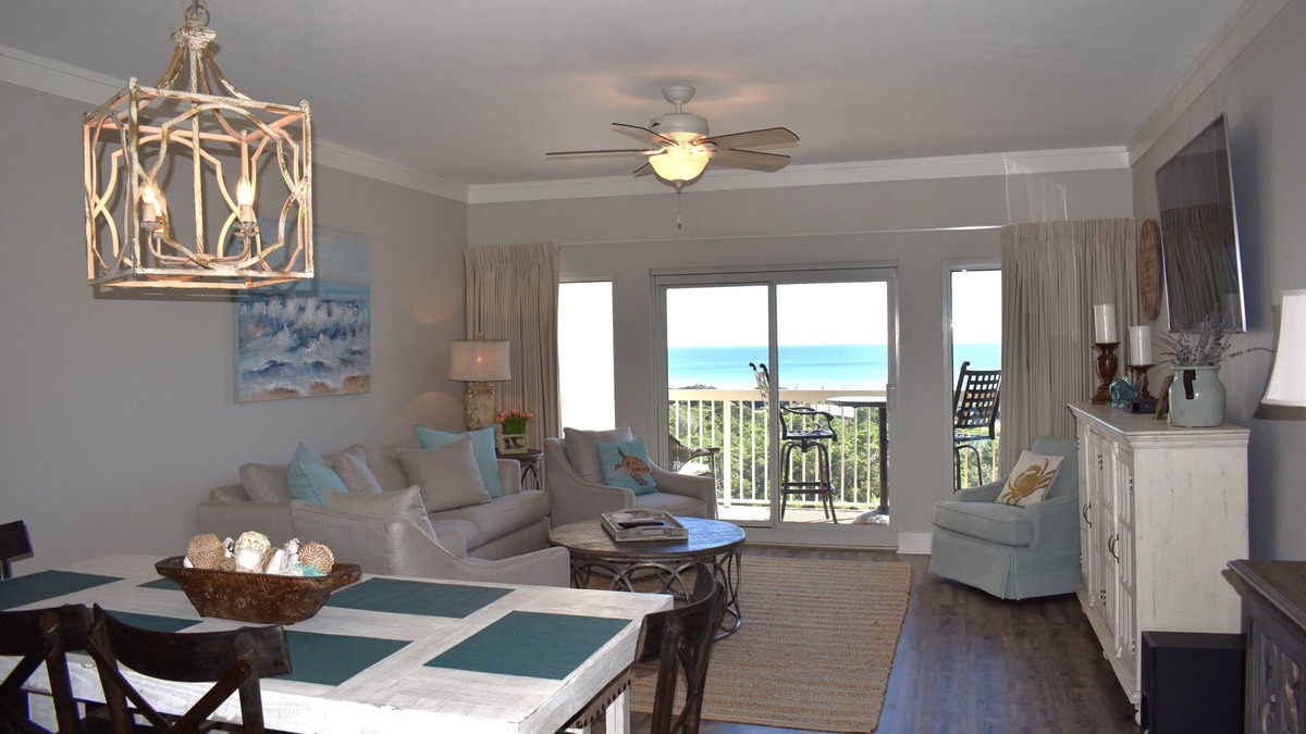 Sandestin Condo | OCEAN VIEW - Only steps to the beach. Beach chairs, umbrella, wagon included
