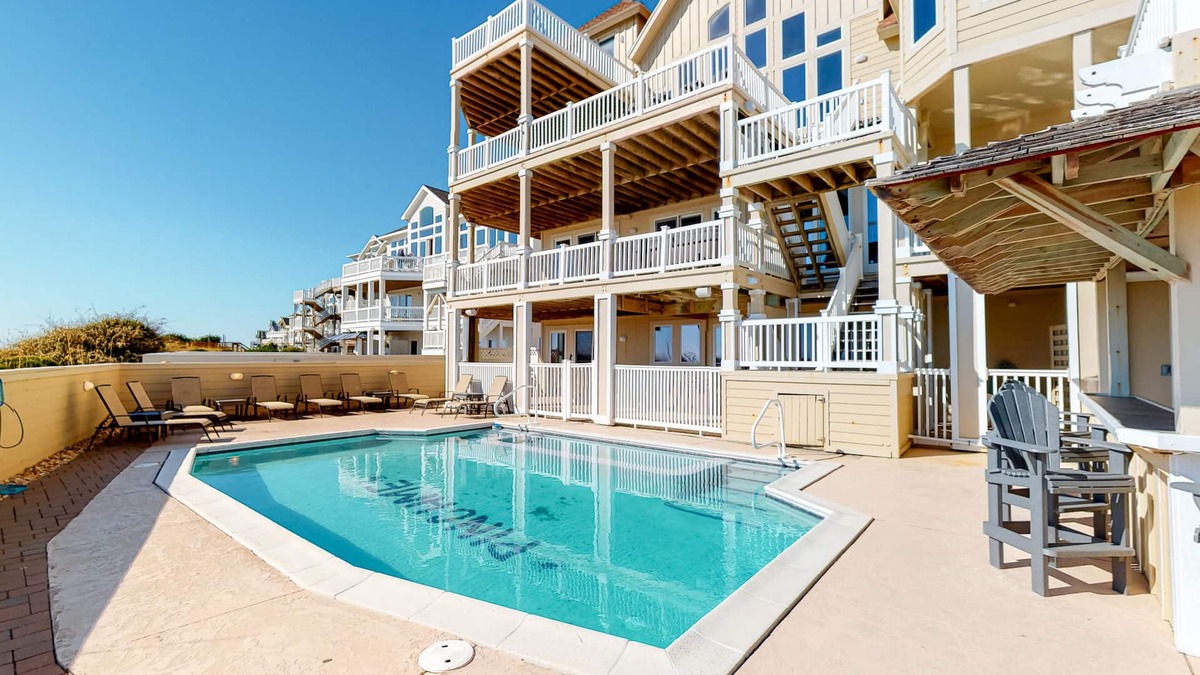 Hatteras House | Oceanfront, dog-friendly house with private pool, hot tub, & central AC