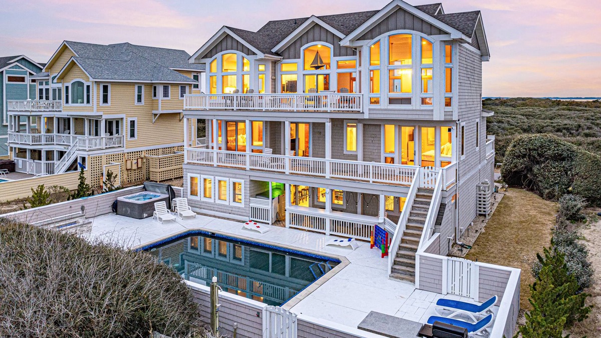 Corolla House | Oceanfront, Game Room, Decks, Heated Pool, Hot Tub, Ocean Views, Fully Loaded