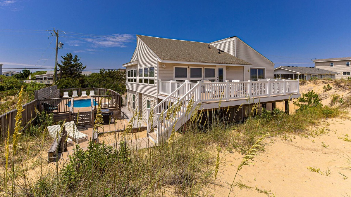 Sandbridge House | Oceanfront home with space for 22, private pool, amazing view, decks & WiFi