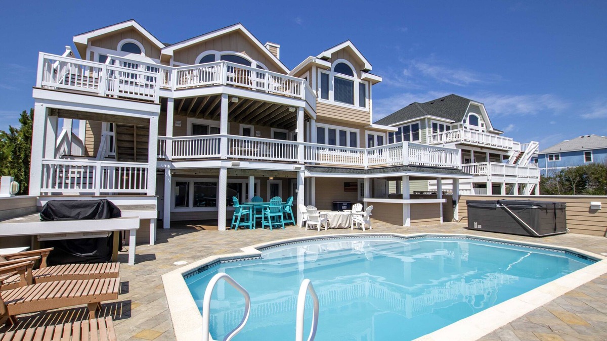Buck Island House | OCEANFRONT, Ocean Views, Priv Pool, H Tub!, BU38, Chunk O Dune