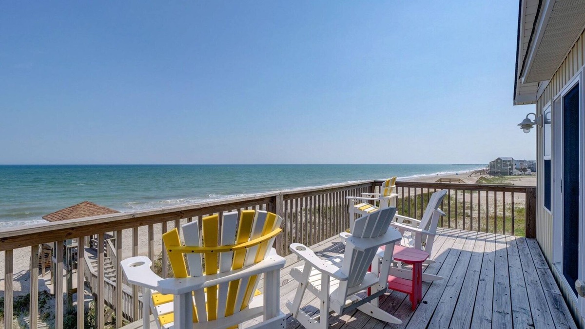 Sneads Ferry House | Oceanfront Home, multiple decks with private beach access