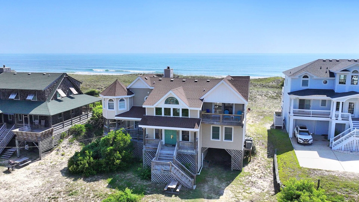 Carova Beach House | OCEANFRONT, wild horses, private pool, hot tub-4x2275, Over at Carova