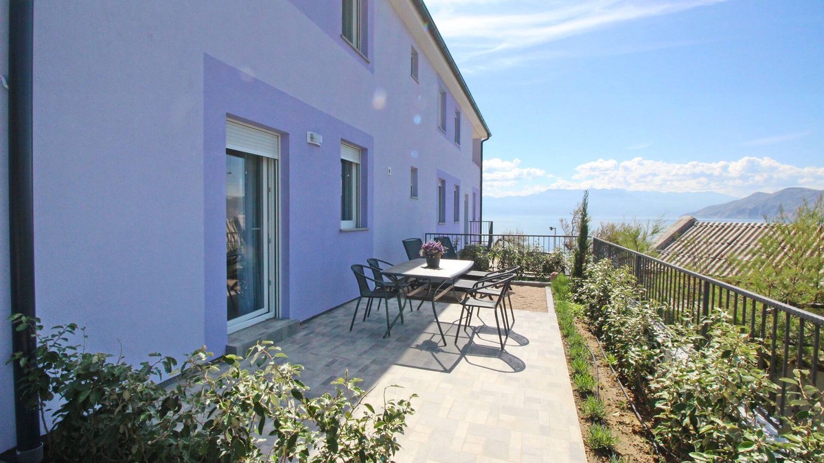 Baska Apartment | One bedroom apartment with terrace and sea view Baška, Krk (A-18824-d)
