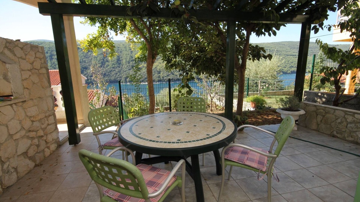 Duga Luka Apartment | One bedroom apartment with terrace and sea view Duga Luka (Prtlog), Labin (A-3025-c)