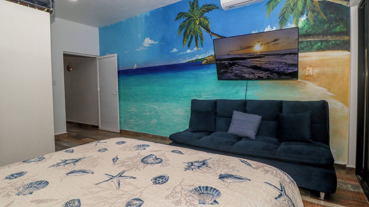 Cuzamil Villa | One bedroom. Outdoor Pool, outdoor grill, mezzanine floor. Kids welcome