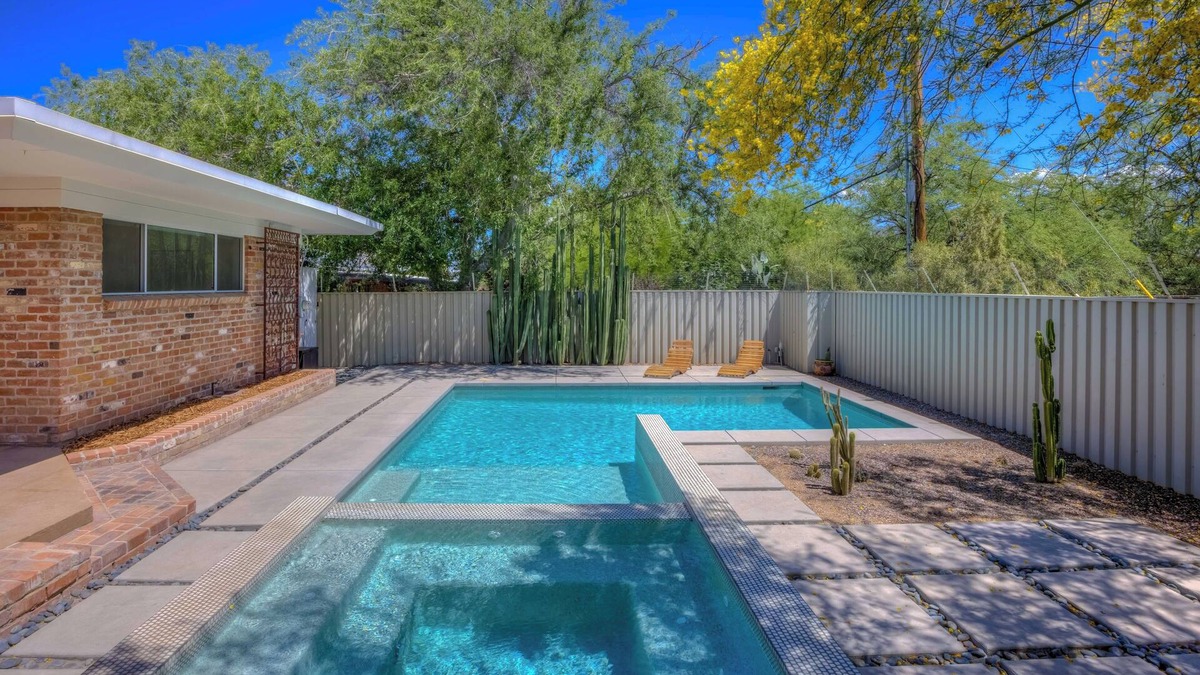 Blenman-Elm House | Peaceful Mid-Century Retreat with Pool and Hot Tub