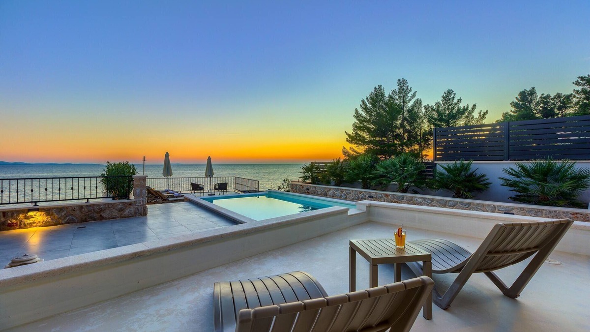 Ivan Dolac Villa | Peaceful Villa Luce di Mare - heated pool, sauna, seafront, seaview, family, stylish, pet friendly