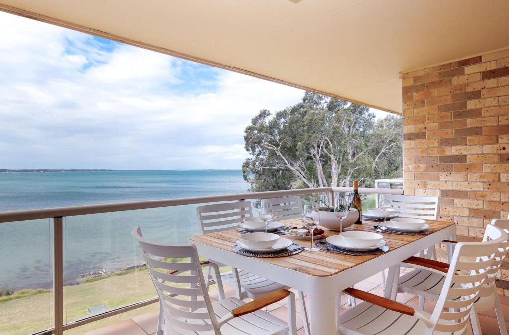 Soldiers Point Apartment | Pelican Sands 3 stunning waterfront unit with magical water views and air conditioning