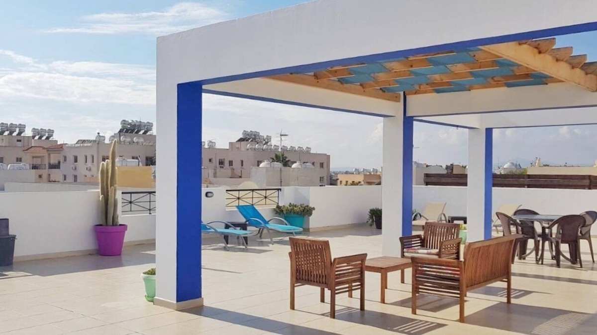 Oroklini Apartment | Penthouse Apartment With Large Sun Soaked Veranda And Communal Swimming Pool
