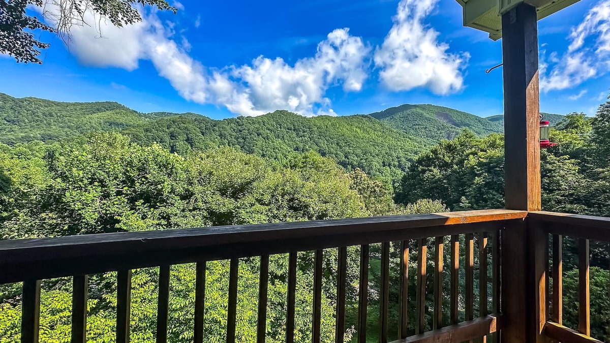 Maggie Valley Cabin | Perfect Couples Retreat – Smoky Mountain View, Hot Tub, Fire Place, King Bed, EV