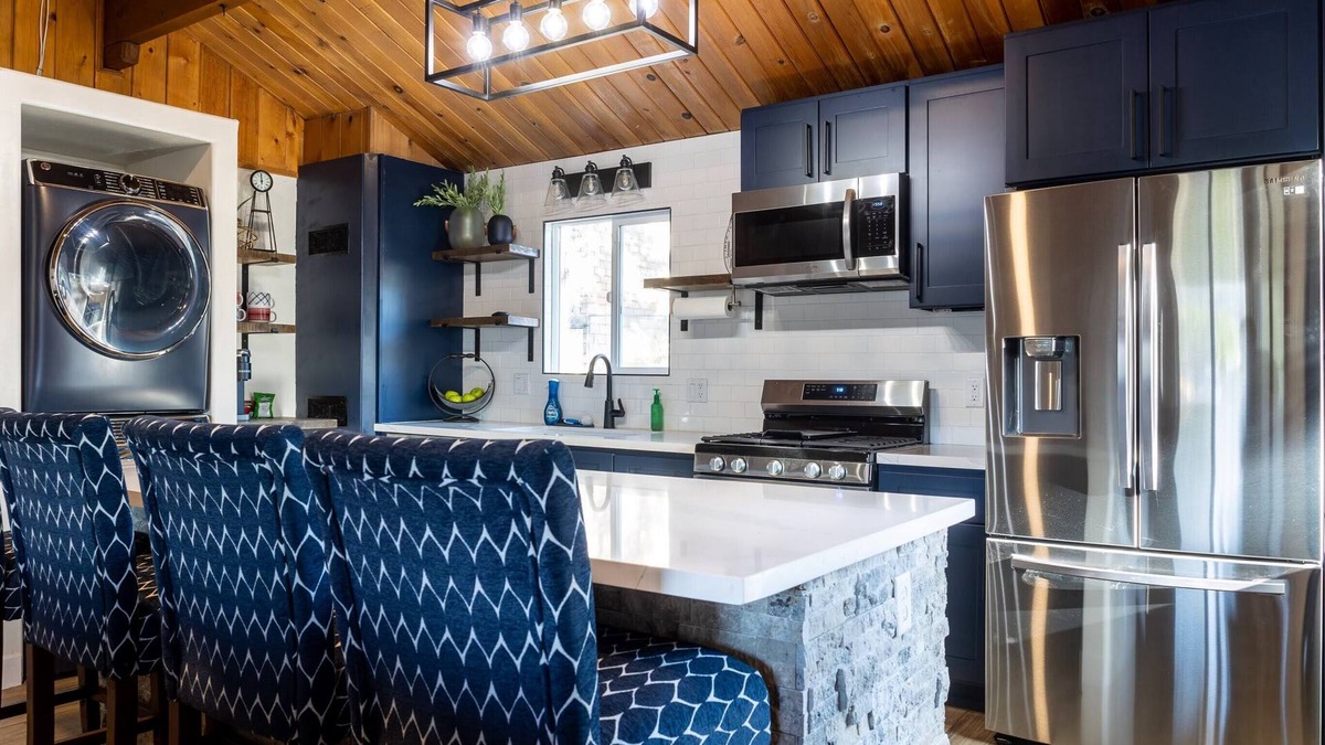 Big Bear City Cabin | Pet Friendly Cozy Up Cabin fenced back yard & fully remodeled single story cabin