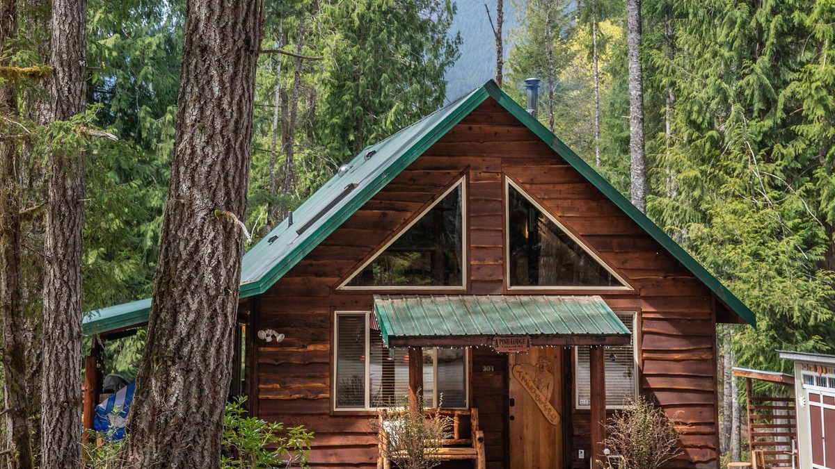 Packwood Cabin | Pine Lodge Sleeps 12 Fees for 7+ Hot Tub AC EV Charger Pets